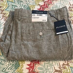 Jos. A. Bank Gray Chinos & Khakis with Linen Blend Fabric Tailored Fit